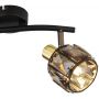 Globo Lighting Indiana lampa podsufitowa 2x40W czarny mat/złoty/przydymiony 54357-2B zdj.6