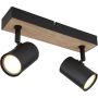 Globo Lighting Robby lampa podsufitowa 2x35 W czarna-drewno 57911-2BW zdj.1