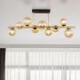 Globo Lighting Riha lampa podsufitowa 9x3,5W czarny mat/złoty mat/szkło bursztynowe 56135-9D zdj.6