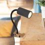 Globo Lighting Robby lampa biurkowa 1x25W grafit/drewno 57911KG zdj.4