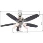 Globo Lighting Jerry lampowentylator podsufitowy 5x40 W biała-szara-nikiel 0337 zdj.2