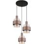 Globo Lighting Milley lampa wisząca 3x60 W bursztynowa 15560-3HA zdj.1
