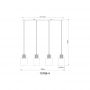 Globo Lighting Aleidis lampa wisząca 4x25 W czarny/przydymiony 15768-4 zdj.2