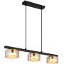 Globo Lighting Higgins lampa wisząca 3x6 W czarna-bursztynowa 16055-3HG zdj.1