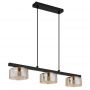 Globo Lighting Higgins lampa wisząca 3x6 W czarna-bursztynowa 16055-3HG zdj.2