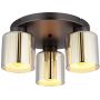 Globo Lighting Felicia lampa podsufitowa 3x60 W czarna/przydymiona 16056-3D zdj.1