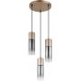 Globo Lighting Annika lampa wisząca 3x25 W przydymiona/złota 21000-3HCA zdj.1