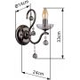 Globo Lighting Camila kinkiet 1x40 W czarny-kryształowy 64134W zdj.2