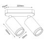 GTV Solis lampa podsufitowa 2x50 W biała OS-SOL-2GU10-00 zdj.2