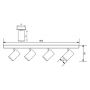 GTV Veneto lampa podsufitowa 4x20 W czarna OS-VEN20WO4-10 zdj.2