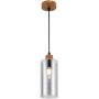 Italux Naster lampa wisząca 1x25 W czarna-drewno PND-23051-1-WO zdj.2