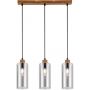 Italux Naster lampa wisząca 3x25 W czarna-drewno PND-23051-3-WO zdj.1