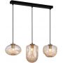 Italux Hatella lampa wisząca 3x40 W czarna-miedź-bursztynowa PND-112038-3-BRO+AMB zdj.1