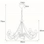 Kaja Bartez II lampa wisząca 8x40W biała K-3997 zdj.2