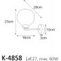 Kaja Lambert kinkiet 1x60W czarny/przezroczysty K-4858 zdj.2