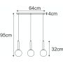 Kaja Toki lampa wisząca 3x10 W biała-czarna-patyna K-5861 zdj.2