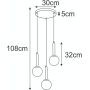 Kaja Toki lampa wisząca 3x10 W biała-czarna-patyna K-5862 zdj.2