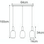 Kaja Fiore lampa wisząca 3x15 W biała-czarna-patyna K-5881 zdj.2