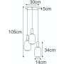 Kaja Fiore lampa wisząca 3x15 W biała-czarna-patyna K-5882 zdj.2