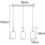 Kaja Hiro lampa wisząca 3x15 W czarna-patyna-bursztynowa K-5886 zdj.2