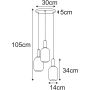 Kaja Hiro lampa wisząca 3x15 W czarna-patyna-bursztynowa K-5887 zdj.2