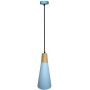 Ledea Faro lampa wisząca 1x40W niebieska/drewno 50101258 zdj.1