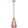 Ledea Faro lampa wisząca 1x40W różowa/drewno 50101259 zdj.1