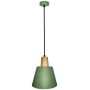 Ledea Faro lampa wisząca 1x40W zielona/drewno 50101260 zdj.1