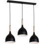 Luminex Noak Wood lampa wisząca 3x60W czarny/drewno 1193 zdj.1