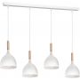 Luminex Noak Wood lampa wisząca 4x60 W biała-drewno 3710 zdj.1
