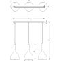 Luminex Noak lampa wisząca 3x60W czarny/złoty 3891 zdj.2