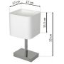 Milagro Napoli lampa stołowa 1x60W biała/chrom ML6363 zdj.2