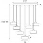 MaxLight Lipari lampa wisząca 7x38 W przezroczysta-złoto szczotkowane P0544 zdj.2