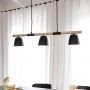 Nordlux Theo lampa wisząca 3x35 W czarna-drewno 2112603003 zdj.5