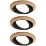 Paulmann Lanati lampa do zabudowy 3x6 W czarna-drewno 92237 zdj.1