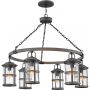 Quintiesse Lakehouse lampa wisząca zewnętrzna 6x60 W jasne drewno, postarzany cynk QN-LAKEHOUSE6-P-DZ zdj.1