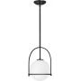 Quintiesse Somerset lampa wisząca 1x60 W czarna-mleczna QN-SOMERSET-P-O-BK zdj.1