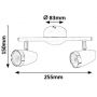 Rabalux Karen lampa podsufitowa 2x4 W czarna-chrom 6513 zdj.2