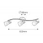 Rabalux Harmony lampa podsufitowa 3x40 W biała/chrom satyna 6637 zdj.2