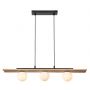 Rabalux Noxelle lampa wisząca 3x5 W czarna-drewno 72421 zdj.1