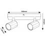 Rabalux Rogelio lampa podsufitowa 2x5 W czarna 73024 zdj.2