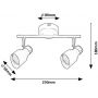 Rabalux Lilou lampa podsufitowa 2x25 W czarna-złota 73048 zdj.2