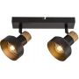 Rabalux Saskia lampa podsufitowa 2x15 W czarna-drewno 73056 zdj.3