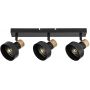 Rabalux Saskia lampa podsufitowa 3x15 W czarna-drewno 73057 zdj.1