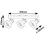 Rabalux Saskia lampa podsufitowa 3x15 W czarna-drewno 73057 zdj.2