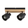 Rabalux Noxelle lampa podsufitowa 2x10 W czarna-drewno 73421 zdj.3