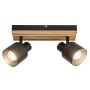 Rabalux Noxelle lampa podsufitowa 2x10 W czarna-drewno 73421 zdj.4