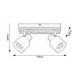 Rabalux Noxelle lampa podsufitowa 2x10 W czarna-drewno 73421 zdj.2