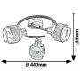 Rabalux Basil lampa podsufitowa 3x10 W chrom-szara-satyna 5381 zdj.2