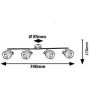 Rabalux Basil lampa podsufitowa 4x10 W chrom-szara-satyna 5382 zdj.2
